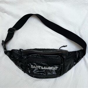 Saint Laurent Paris Nuxx Nylon Crossbody Belt Bag Fannybag Black Unisex